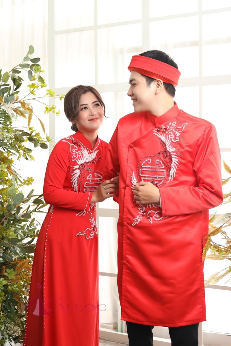 Top mẫu áo dài cưới màu đỏ duyên dáng ưa chuộng nhất hiện nay