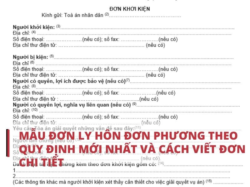 Mẫu đơn ly hôn đơn phương theo quy định mới nhất và cách viết đơn chi tiết