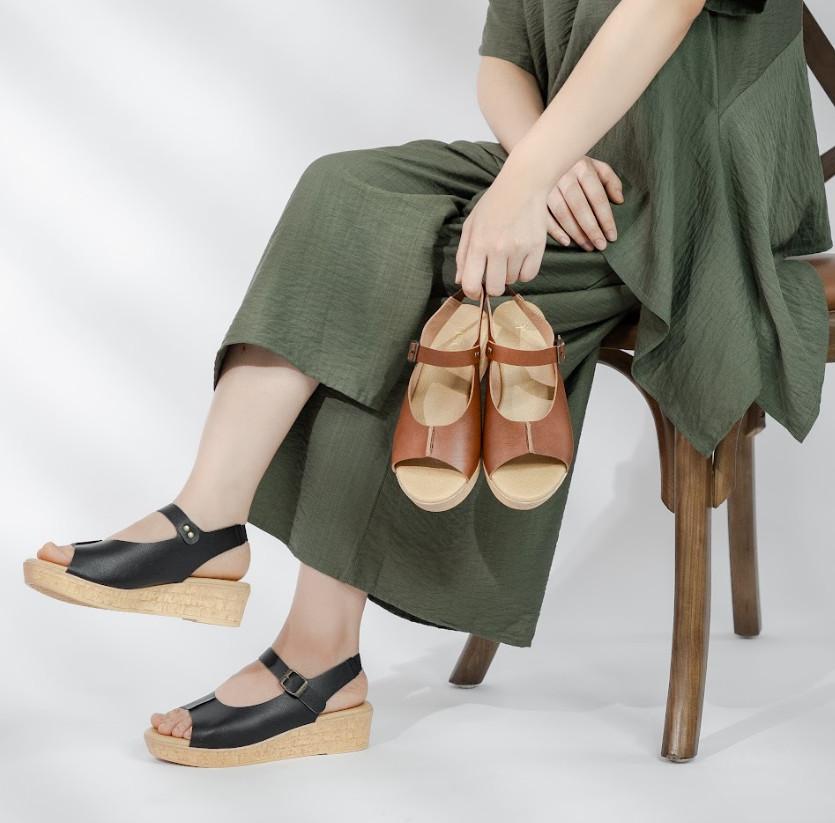 Sandal nữ đế xuồng quai ngang 4cm Kosu 92460