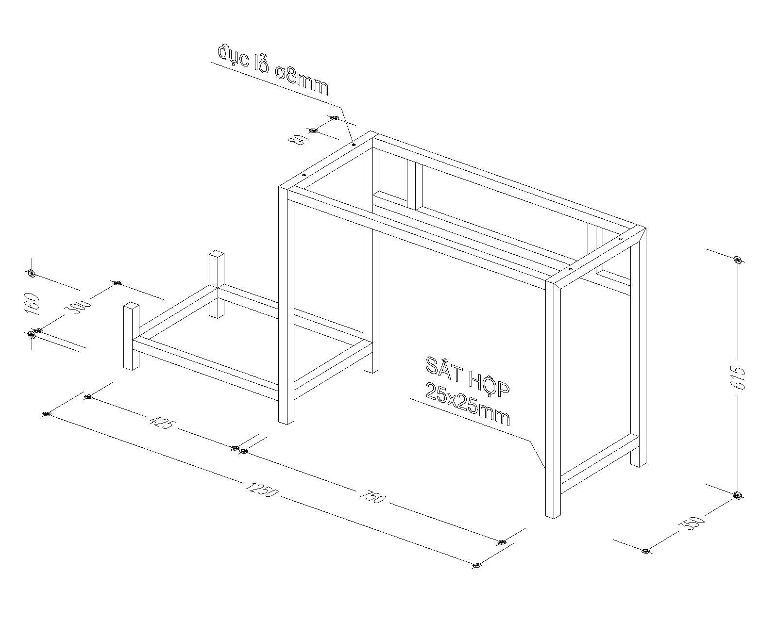 Bàn trang điểm kết hợp tủ đầu giường BP6807