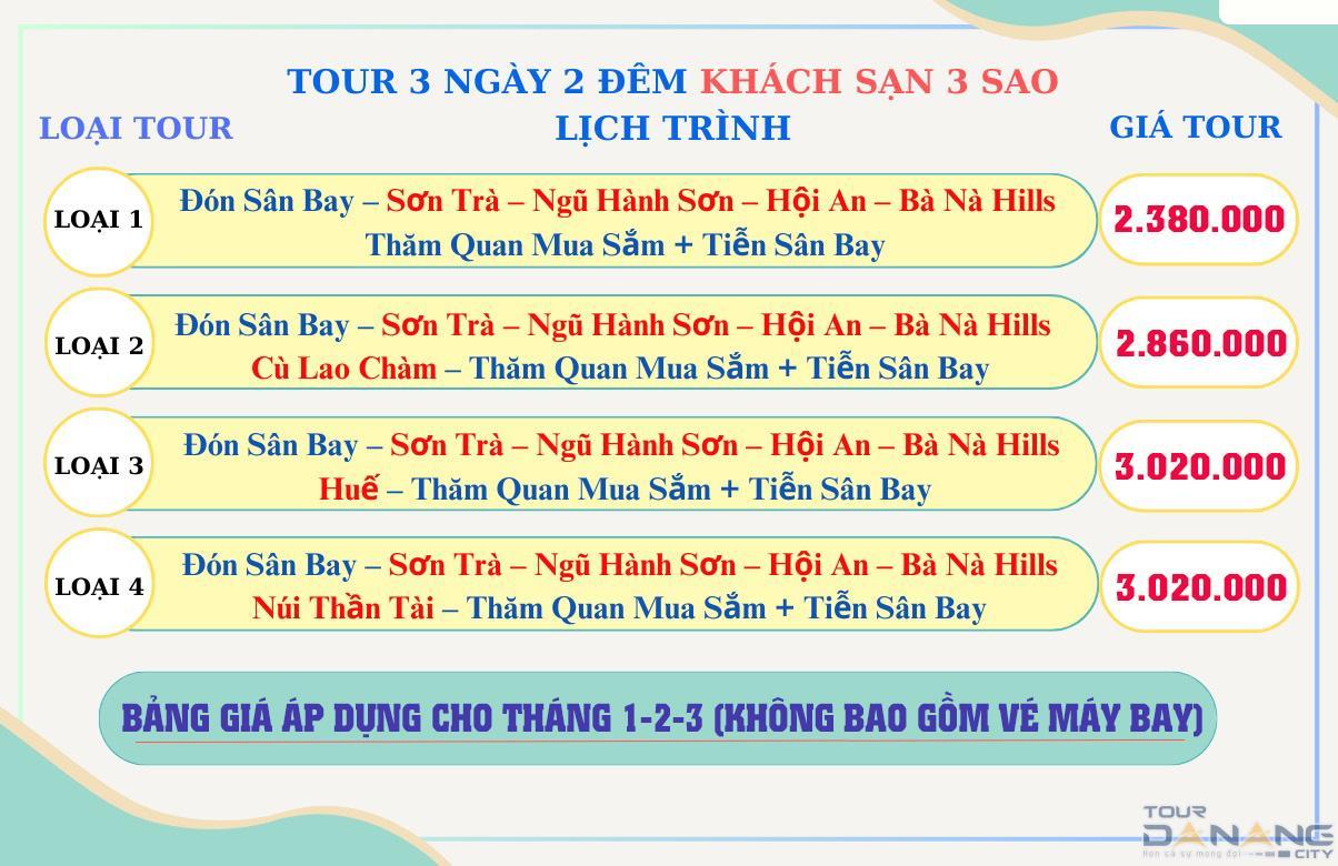 TOUR ĐÀ NẴNG 3 NGÀY 2 ĐÊM